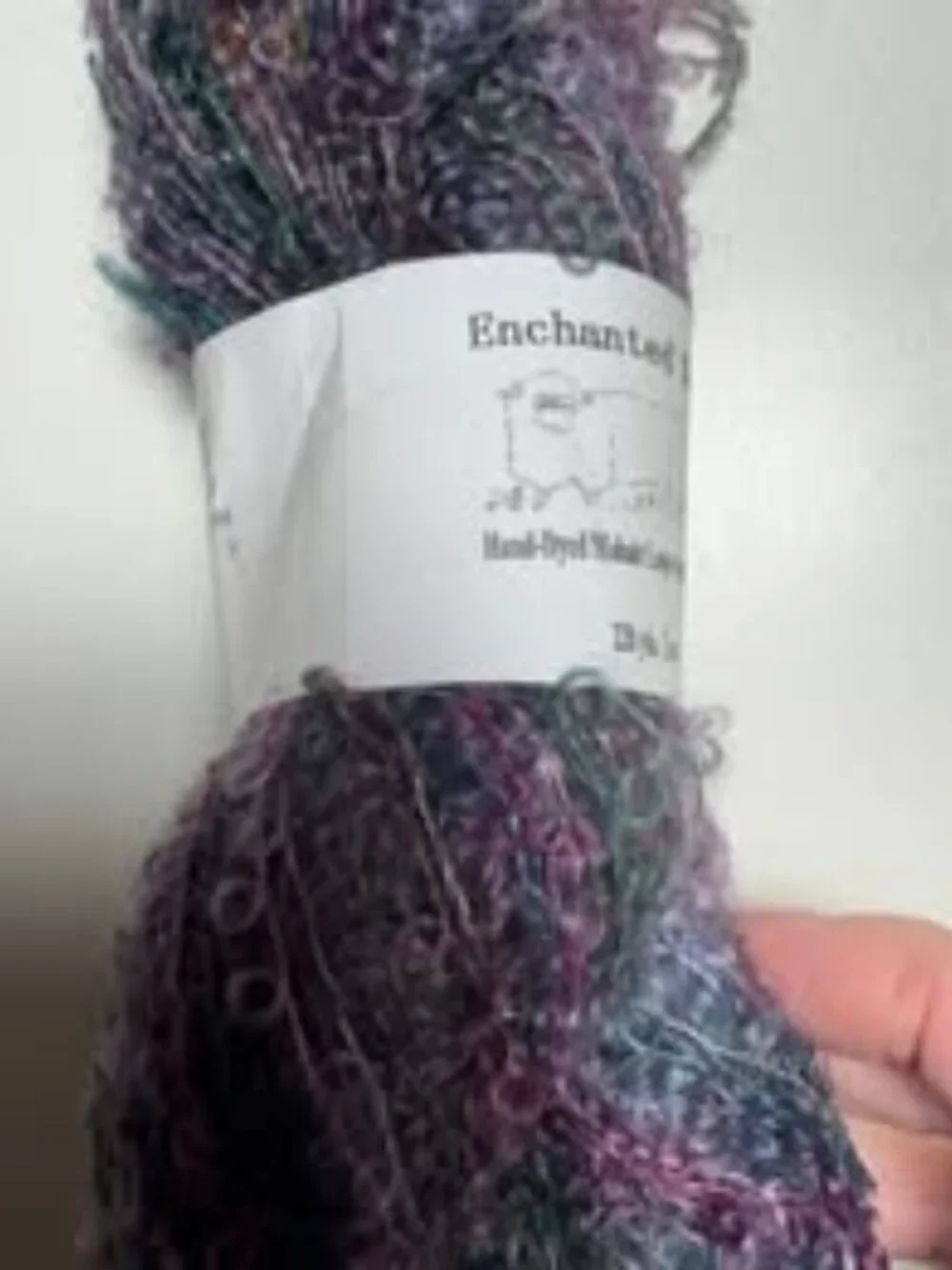 Enchanted Knoll Farm Yarn Gypsy Purple Hand Dyed Mohair Loop w/nylon biner #518